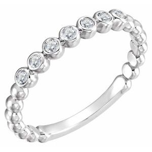 Ladies Natural Diamond Stackable Ring (SI2-SI3, G-H) — Platinum