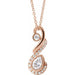 Ladies Natural Diamond Freeform Necklace (Si2-Si3, Ghi, G-H) — 14K Rose Gold