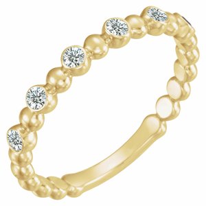 Ladies Natural Diamond Stackable Ring (I1, G-H) — 14K Yellow Gold