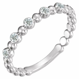 Ladies Natural Diamond Stackable Ring (I1, G-H) — Sterling Silver