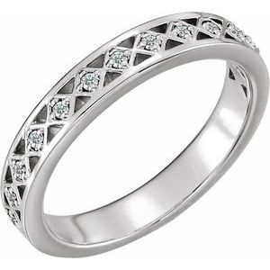 Ladies Natural Diamond Stackable Ring (I1, G-H) — Sterling Silver