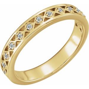 Ladies Natural Diamond Stackable Ring (I1, G-H) — 14K Yellow Gold