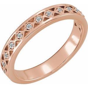 Ladies Natural Diamond Stackable Ring (I1, G-H) — 14K Rose Gold
