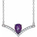 Ladies Natural Amethyst Natural Diamond Necklace (Si2-Si3, G-H) — Platinum