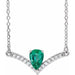 Ladies Natural Emerald Natural Diamond Necklace (Si2-Si3, G-H) — Platinum