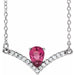 Ladies Natural Pink Tourmaline Natural Diamond Necklace (Si2-Si3, G-H) — Platinum