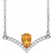 Ladies Natural Citrine Natural Diamond Necklace (Si2-Si3, G-H) — Platinum
