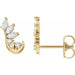 Ladies Natural Diamond Earring Climbers — 14K Yellow Gold