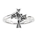 Ladies Natural Diamond Star of David Cross Ring (SI1, G-H) — 14K White Gold