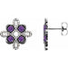Ladies Natural Alexandrite Natural Diamond Earrings — 14K White Gold