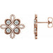 Ladies Natural Diamond Earrings — 14K Rose Gold