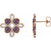 Ladies Natural Alexandrite Natural Diamond Earrings — 14K Rose Gold