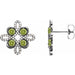Ladies Natural Peridot Natural Diamond Earrings — Sterling Silver