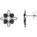 Ladies Natural Blue Sapphire Natural Diamond Earrings — Sterling Silver