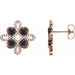 Ladies Natural Blue Sapphire Natural Diamond Earrings — 14K Rose Gold