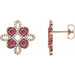 Ladies Natural Pink Tourmaline Natural Diamond Earrings — 14K Rose Gold