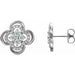 Ladies Natural Diamond Clover Earrings — Sterling Silver