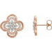 Ladies Natural Diamond Clover Earrings — 14K Rose Gold