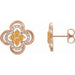 Ladies Natural Citrine Natural Diamond Clover Earrings — 14K Rose Gold
