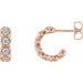 Ladies Natural Diamond Hoop Earrings (I1, G-H) — 14K Rose Gold
