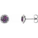 Ladies 3.5 mm Natural Alexandrite Natural Diamond Earrings — Sterling Silver