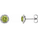 Ladies 3 mm Natural Peridot Natural Diamond Earrings — Sterling Silver