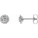Ladies 3 mm Natural White Sapphire Natural Diamond Earrings — Sterling Silver