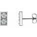 Ladies Natural Diamond Two-Stone Earrings — Sterling Silver