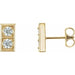 Ladies Natural Diamond Two-Stone Earrings — 14K Yellow Gold