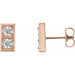 Ladies Natural Diamond Two-Stone Earrings — 14K Rose Gold