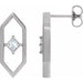 Ladies Natural Diamond Geometric Earrings — Sterling Silver