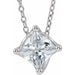 Ladies Natural Diamond Solitaire Necklace (Si2-Si3, G-H) — Platinum