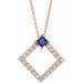 Ladies Natural Amethyst Natural Diamond Necklace (I1, G-H) — 14K Rose Gold