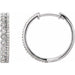 Ladies Natural Diamond Geometric 19.1 mm Hoop Earrings (I1, H+) — 14K White Gold