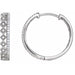 Ladies Natural Diamond Geometric 18.75 mm Hoop Earrings (I1, H+) — 14K White Gold
