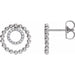 Ladies Natural Diamond Beaded Circle Earrings (I1, H+) — 14K White Gold