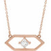 Ladies Natural Diamond Geometric Necklace (I1, Ghi) — 14K Rose Gold