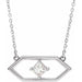 Ladies Natural Diamond Geometric Necklace (I1, Ghi) — Sterling Silver
