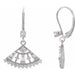 Ladies Natural Diamond Fan Earrings — 14K White Gold