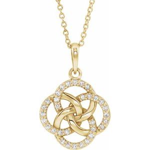 Ladies Natural Diamond Five-Fold Celtic-Inspired Necklace (I1, G-H) — 14K Yellow Gold