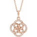 Ladies Natural Diamond Five-Fold Celtic-Inspired Necklace (I1, G-H) — 14K Rose Gold