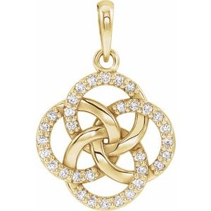 Ladies Natural Diamond Five-Fold Celtic-Inspired Pendant (I1, G-H) — 14K Yellow Gold