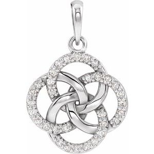 Ladies Natural Diamond Five-Fold Celtic-Inspired Pendant (Si2-Si3, G-H) — Platinum