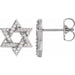 Ladies Natural Diamond Star of David Earrings — Sterling Silver