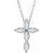 Ladies Natural Diamond Cross Necklace (I1, Ghi) — Sterling Silver