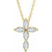 Ladies Natural Diamond Cross Necklace (I1, Ghi) — 14K Yellow Gold