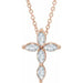 Ladies Natural Diamond Cross Necklace (I1, Ghi) — 14K Rose Gold