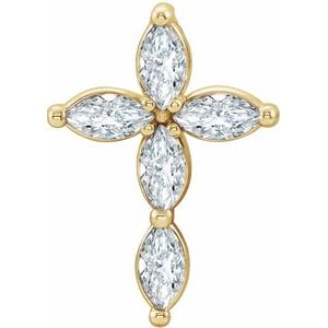 Ladies Natural Diamond Cross Pendant (I1, Ghi) — 14K Yellow Gold