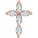 Ladies Natural Diamond Cross Pendant (I1, Ghi) — 14K Rose Gold