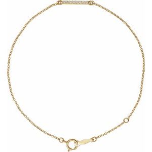 Ladies Natural Diamond Bar 6 1/2-71/ Bracelet (I1, G-H) — 14K Yellow Gold